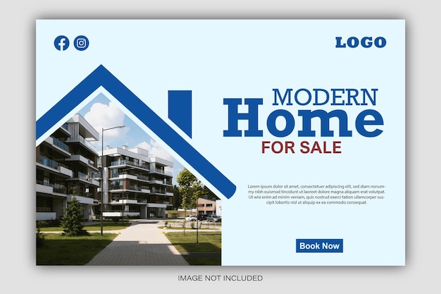 Modelo de vetor de postagem de mídia social imobiliária