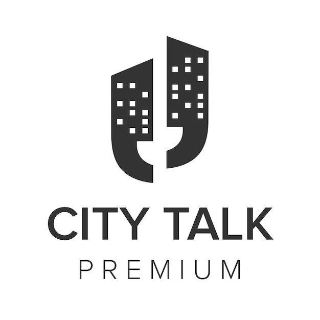 Modelo de vetor do ícone de logotipo do city talk