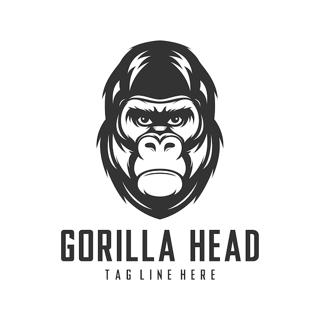 Modelo de vetor gorilla head logo design