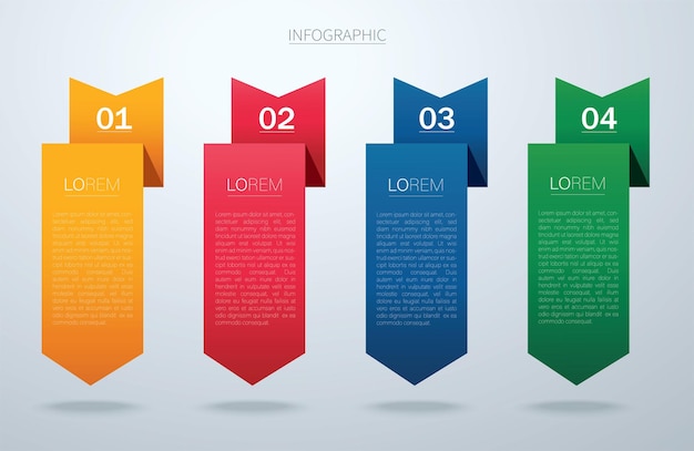 Modelo de vetor gráfico de informações com 4 opções