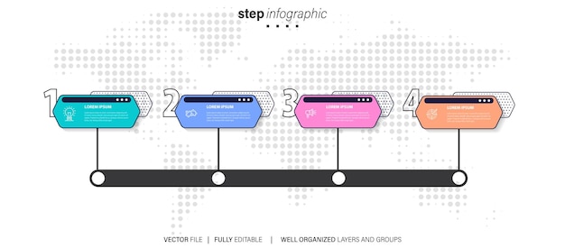 Vetor modelo de vetor infográfico moderno