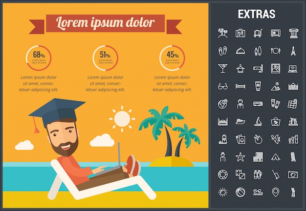 Modelo de viagens infográfico, elementos e ícones