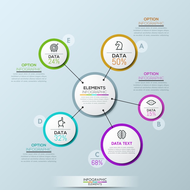 Modelo de visão geral de infográfico de empresa de vetor