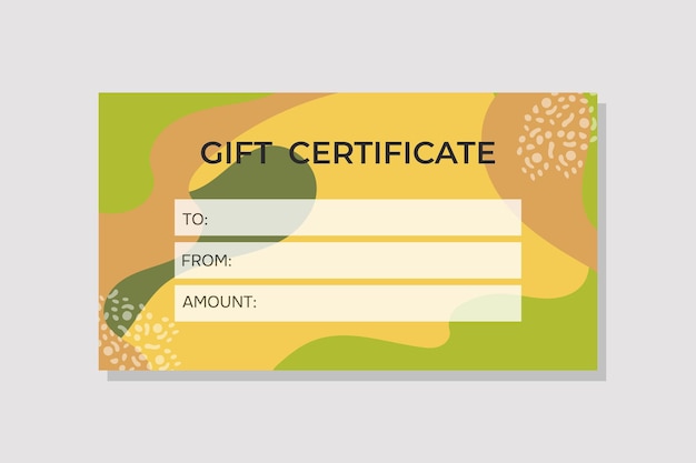 Modelo de voucher de presente Abaixo do voucher de regalo abstrato para galeria de spa de salão