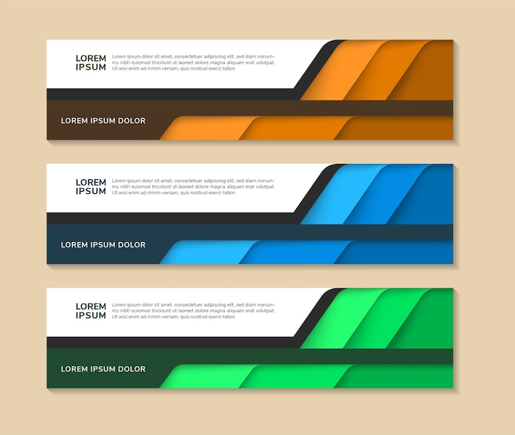Vetor modelo de web de design de banner abstrato branco. banners com elementos diagonais. desenho universal