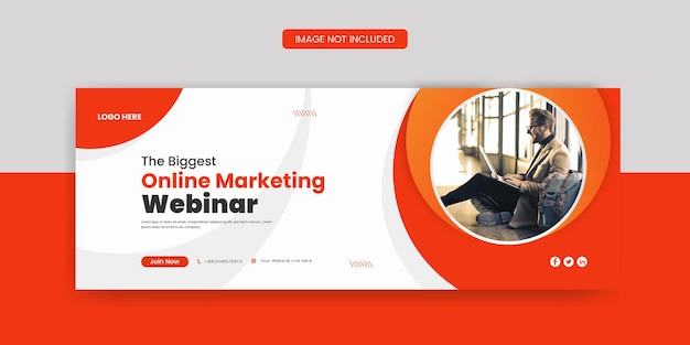 Modelo de webinar de banner de capa de facebook de marketing online criativo