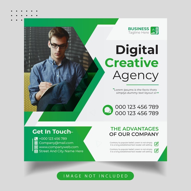 Modelo de webinar de mídia social de panfleto de negócios de agência criativa digital post no instagram