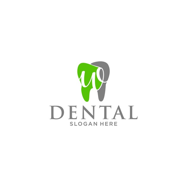 Modelo dentário com logotipo W