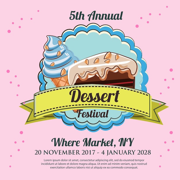 Modelo do cartaz do festival da sobremesa
