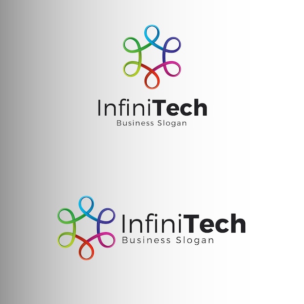 Vetor modelo do logotipo da tecnologia infinity