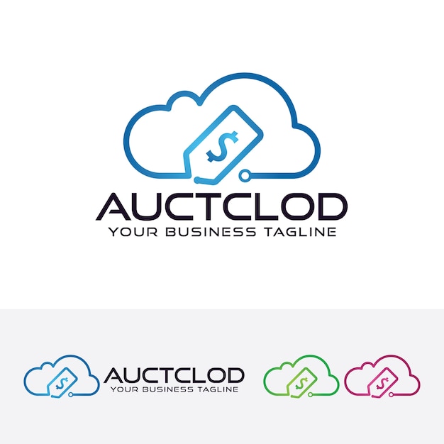 Modelo do logotipo do cloud do leilão