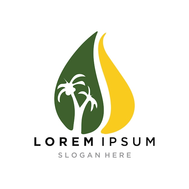 Vetor modelo do logotipo do óleo de palma