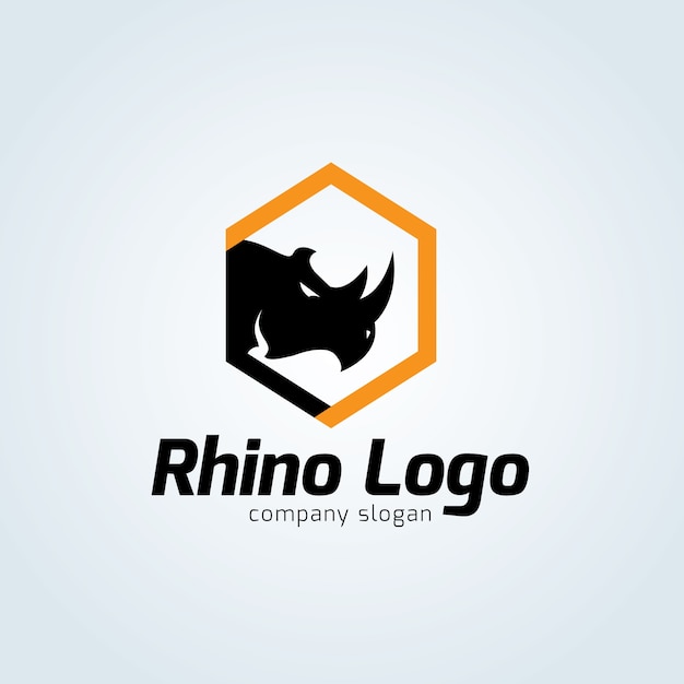 Vetor modelo do logotipo do rhino.