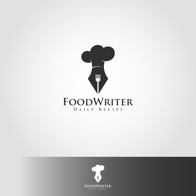 Vetor modelo do logotipo do writer food
