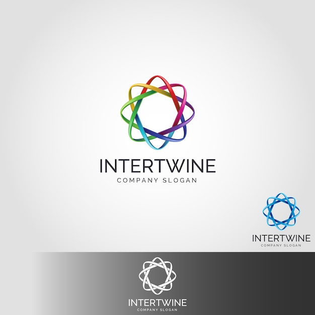 Vetor modelo do logotipo intertwine