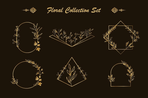 Modelo e design de logotipo de vetor floral de bela linha de arte