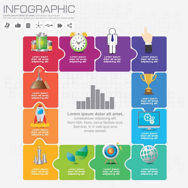 Modelo e opções de infográfico