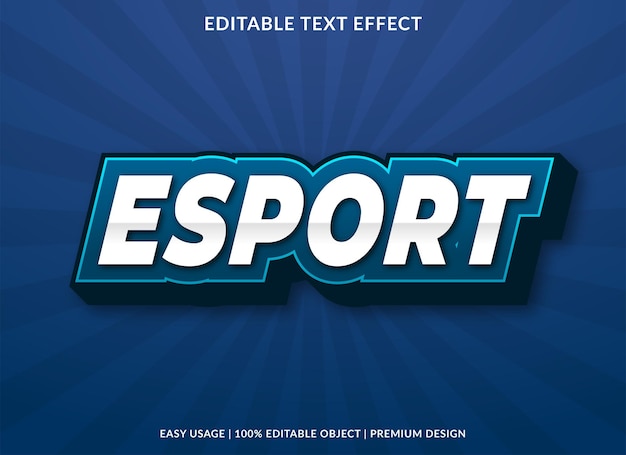 Modelo editável de efeito de texto esport uso de estilo premium para marca e logotipo de negócios