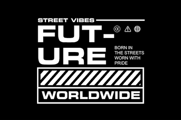 modelo editável de estilo streetwear com design gráfico futurista de camiseta