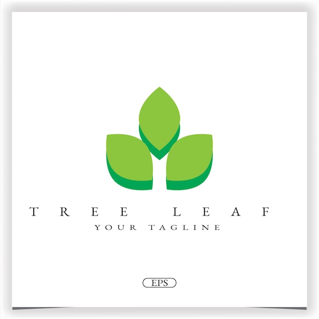 Modelo elegante premium de logotipo de folha de árvore vetor eps 10