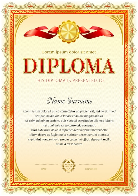 Modelo em branco de diploma.