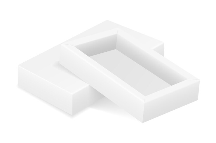 Vetor modelo em branco de embalagem de caixa de papelão vazia