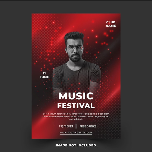 Modelo EPS de vetor de cartaz de festival de música