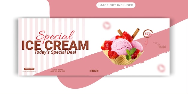 Modelo especial de design de postagem de banner de mídia social de sorvete delicioso especial