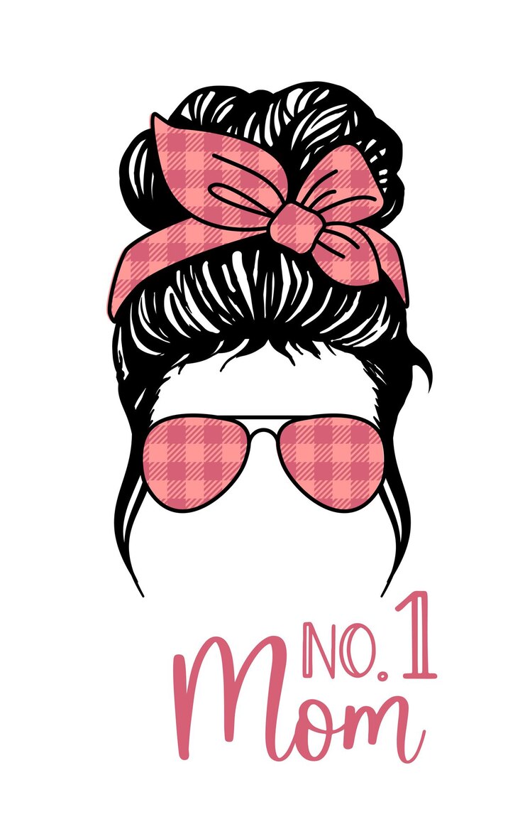 Modelo festivo de coque bagunçado Mom no1 para o dia das mães