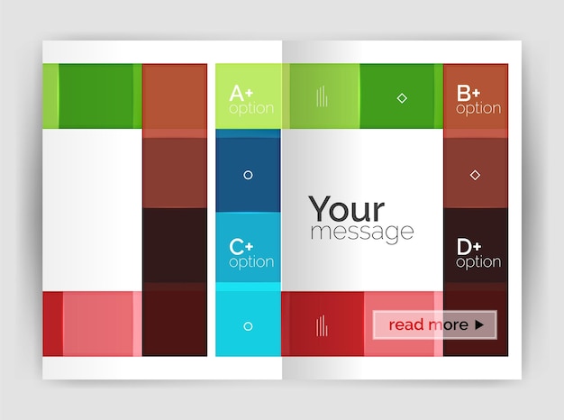 Vetor modelo geométrico de brochura de negócios a4 design vetorial para opções de número de diagrama de layout de fluxo de trabalho ou web design