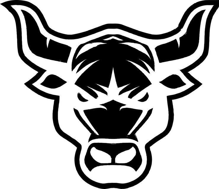 Vetor modelo geométrico de logotipo bisão