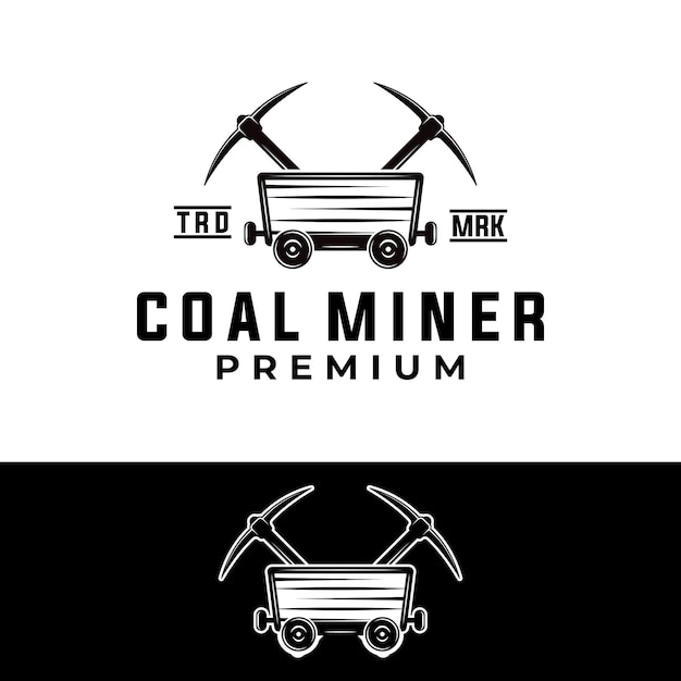 Modelo gráfico de ferramenta de mineiro de carvão. ilustração do símbolo de mineração.