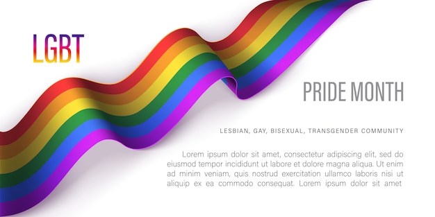 Modelo horizontal do mês de orgulho LGBT. Ilustração vetorial