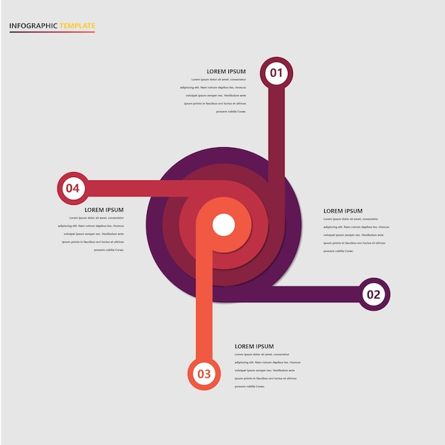 Modelo infográfico abstrato com etapas para o sucesso