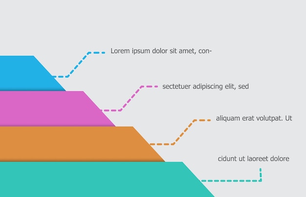 Modelo infográfico de gráfico de pirâmide diagrama moderno tópico apresentação infográfico vetor