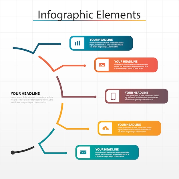 Modelo infográfico de negócios abstrato colorido