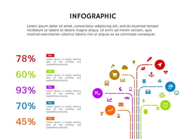 Modelo infográfico fofo e powerpoint full color