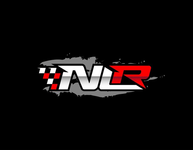 Vetor modelo inicial de design de logotipo de corrida automotiva da nrl