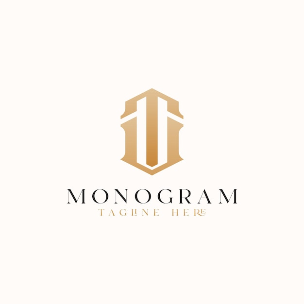 Modelo inicial do logotipo do monograma tu ut tu. logotipo do ícone de letra com base inicial