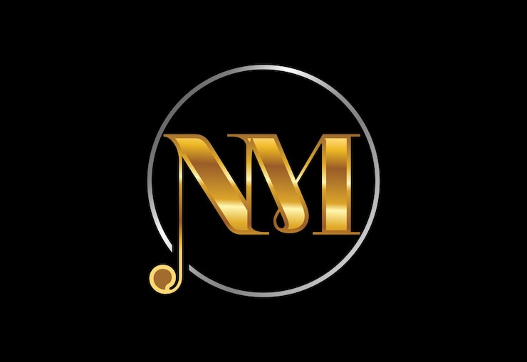 Vetor modelo inicial do vetor do design do logotipo da letra do monograma nm. design do logotipo da carta nm