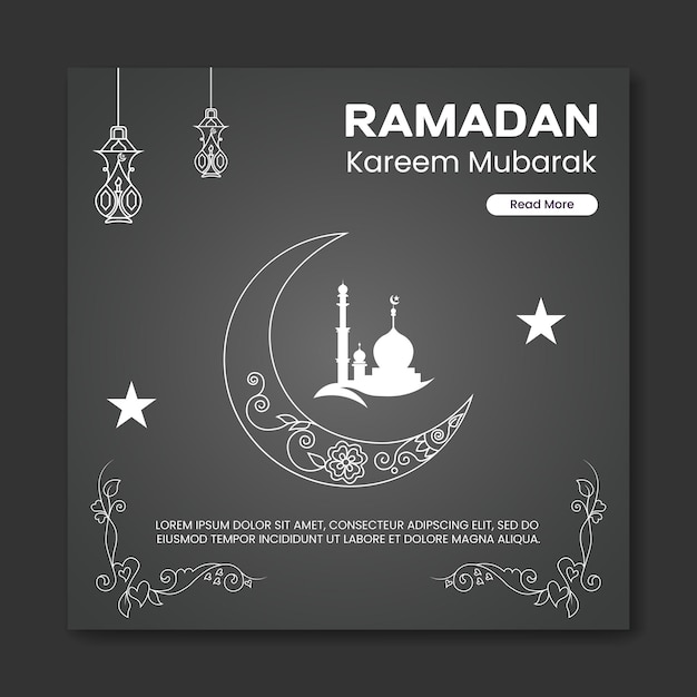 Vetor modelo islâmico de design de bandeira do ramadan