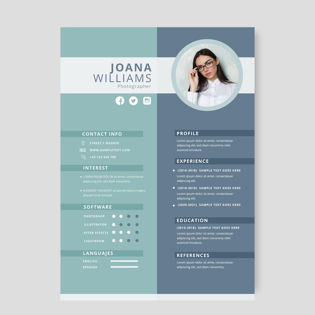 Modelo minimalista cv