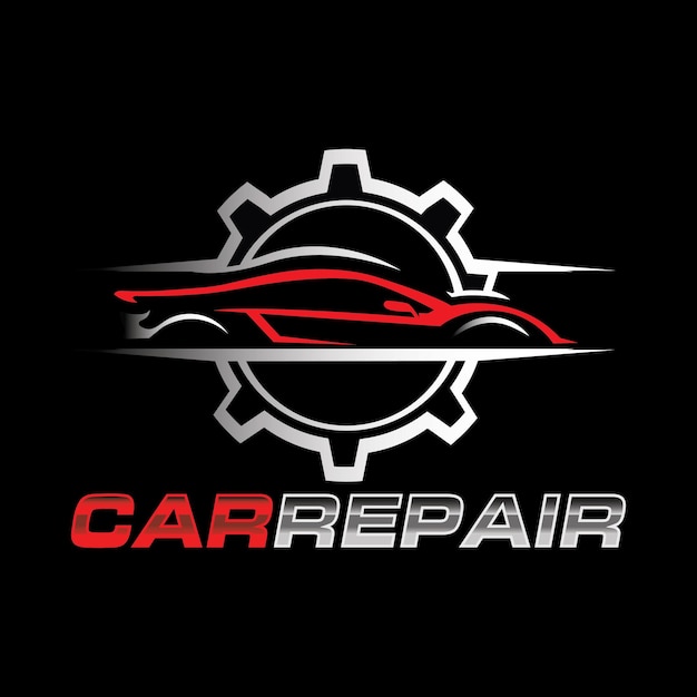 Modelo minimalista de design de logotipo de reparo de carro logotipo de serviço de reparo de carro