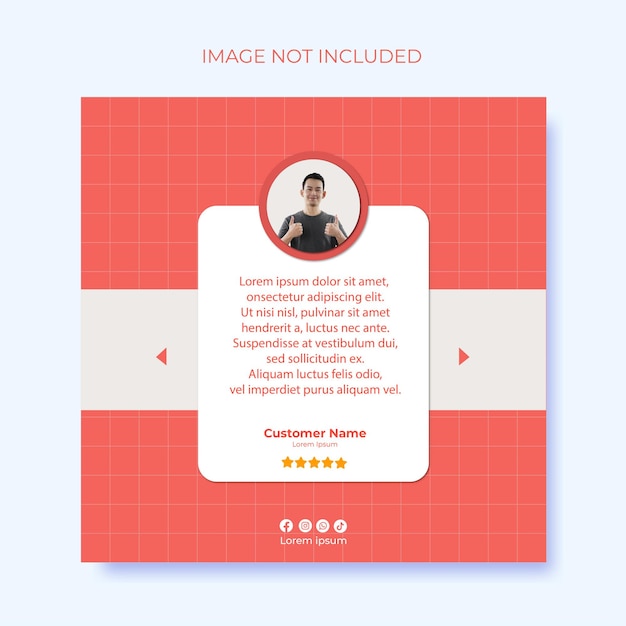 Modelo minimalista de postagem no Instagram para avaliação de clientes