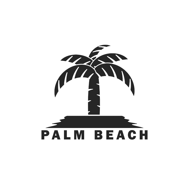 Modelo minimalista simples do logotipo da marca de palm beach