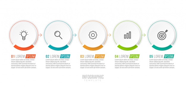 Modelo mínimo de infográficos de negócios.