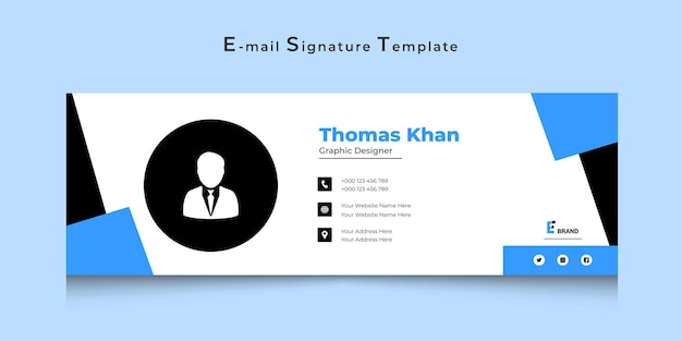 Vetor modelo moderno de assinatura de e-mail, rodapé de e-mail e design de capa de facebook empresarial ou corporativa