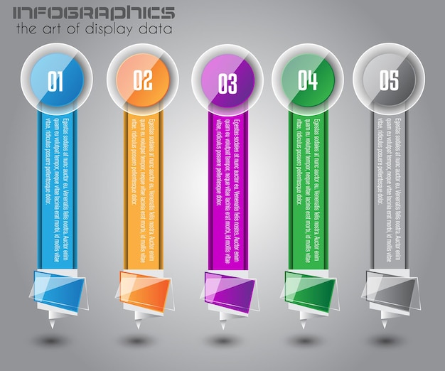 Vetor modelo moderno de infográficos para classificar dados e informações