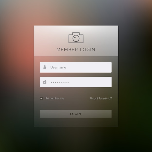 Modelo moderno de login modelo ui design