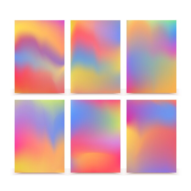Modelo moderno para catálogo de capa de folheto de folheto em tamanho A4 Formas fluidas abstratas vetor conjunto de fundos de cores líquidas na moda Ilustração em vetor composição gráfica fluida colorida